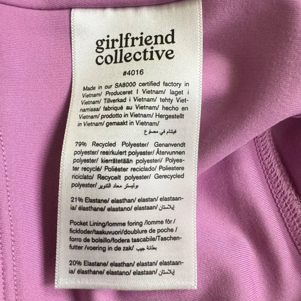 Girlfriend Collective 4016 legging SZ small purple pockets high rise activewear‎